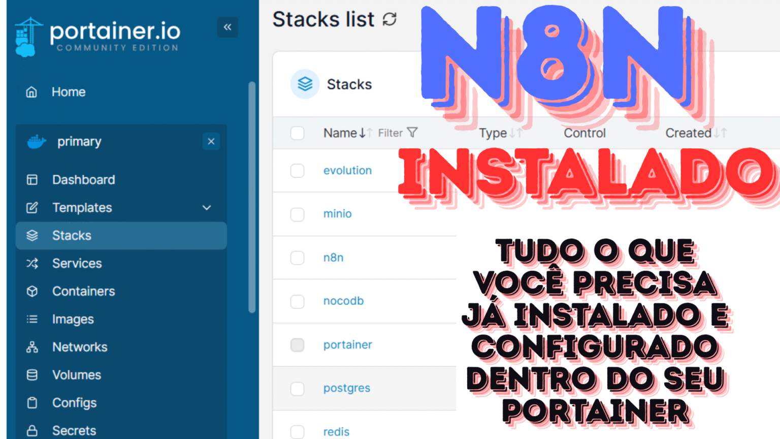 Interface do Portainer